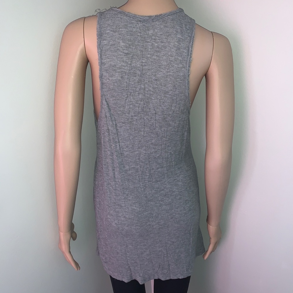 Brandy Melville Gray Ribbed Tunic Tank Top Beach Swim Cover Up OS - Picture 5 of 7